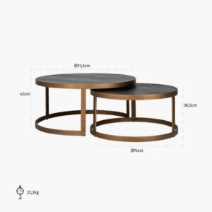 Salontafel Blackbone brass set/2
