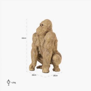 Deco object Gorilla goud klein (Gold)