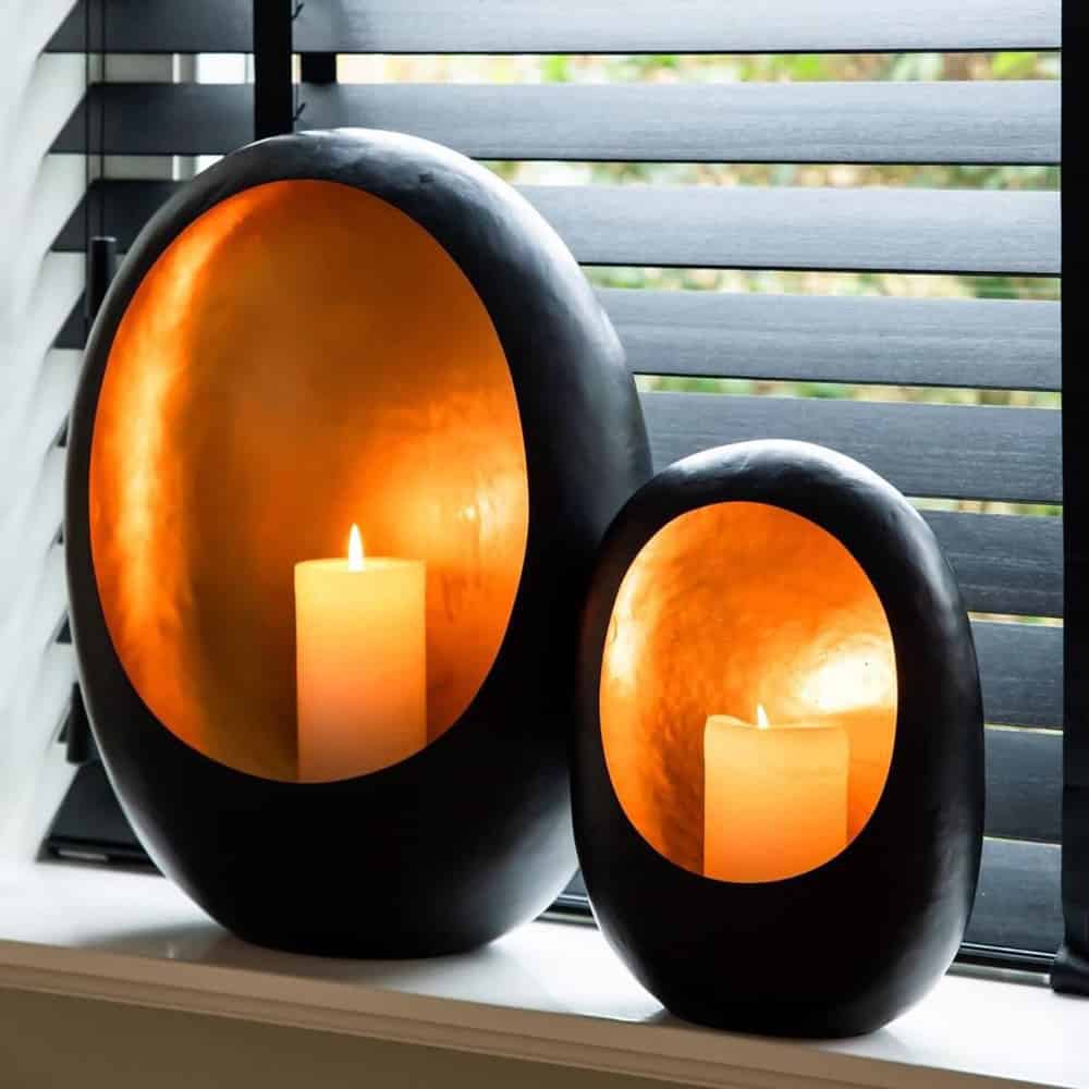 Kandelaar Reen zwart goud medium (Black)