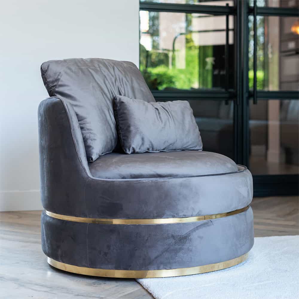 Fauteuil Kylie Stone velvet