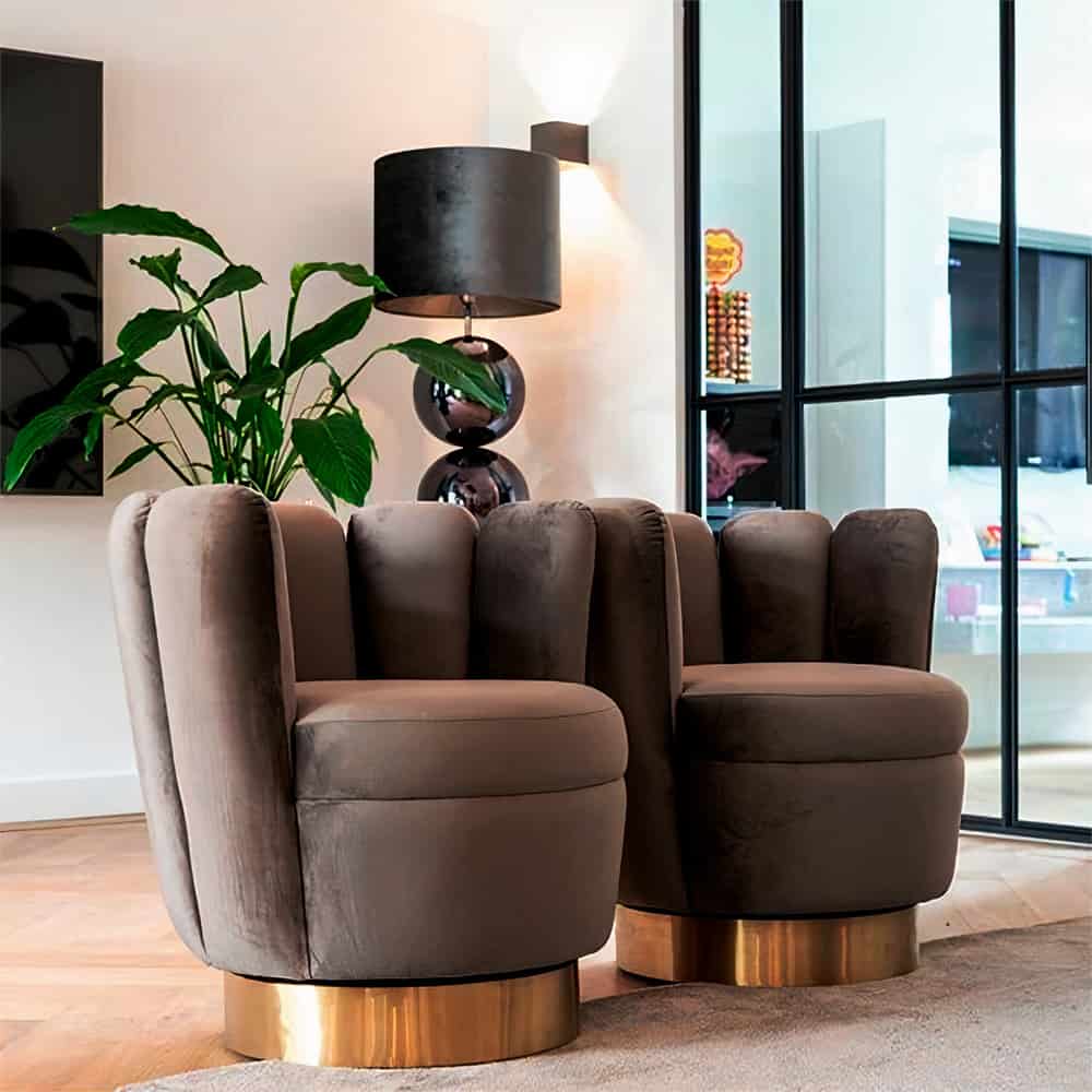 Fauteuil Mayfair Stone velvet