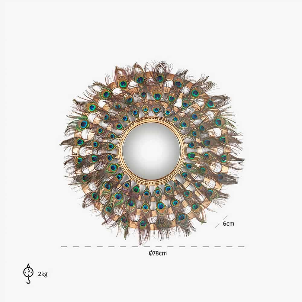 Spiegel Macynn with feathers (Gold)