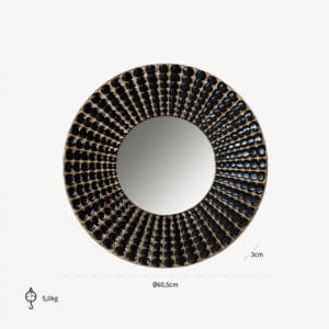 Spiegel Lynde groot (Black)