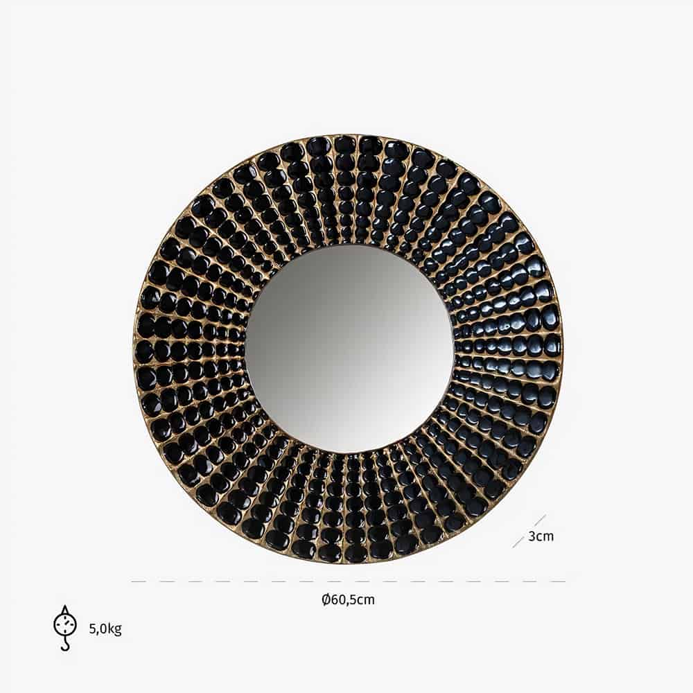Spiegel Lynde groot (Black)