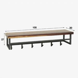 Kapstok Wooden Devon (6 haken)