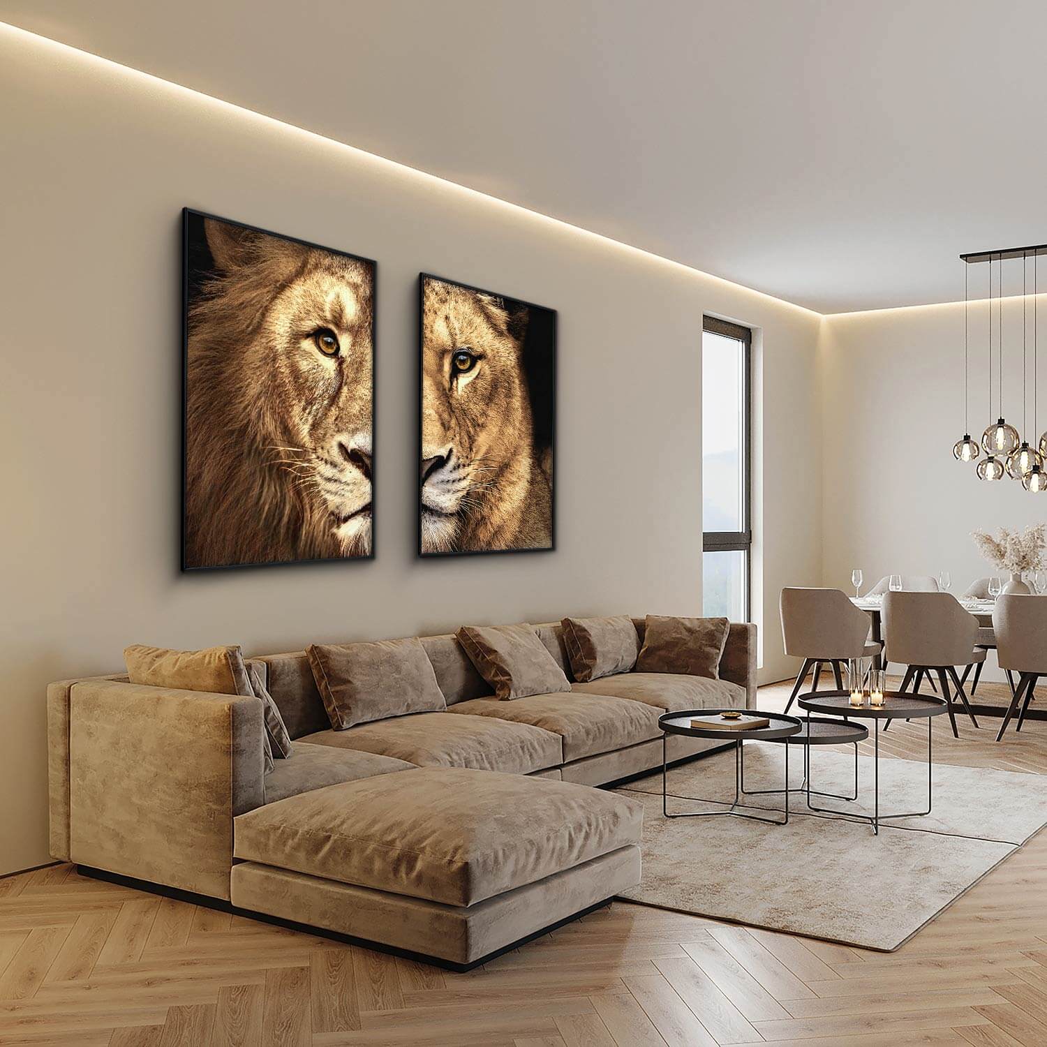 Lion-_-Lioness-Color-Canvas