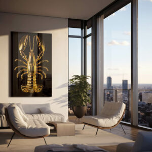 10. Glass Mockup Golden Lobster