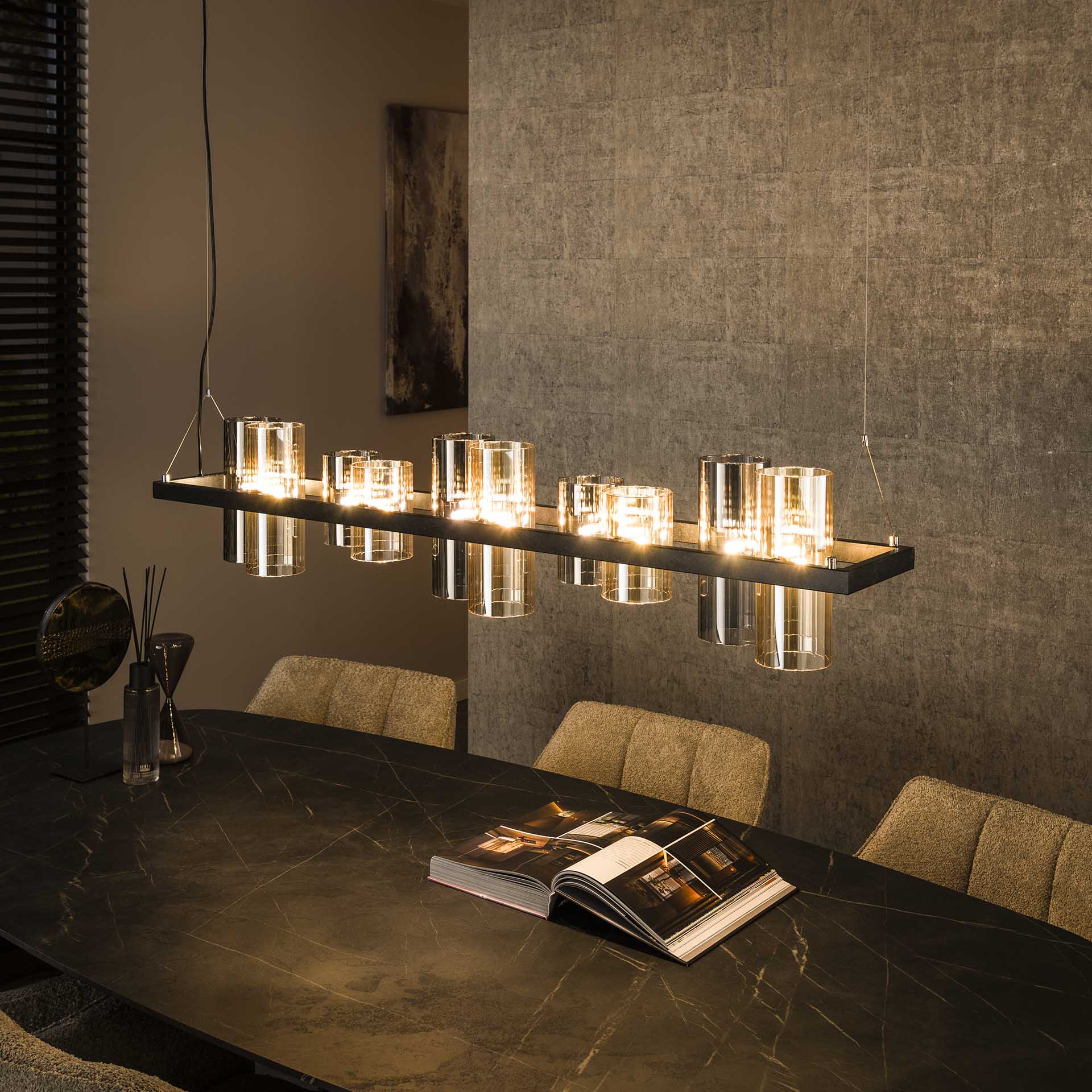 Hanglamp 10L cylinder mixed glass 1