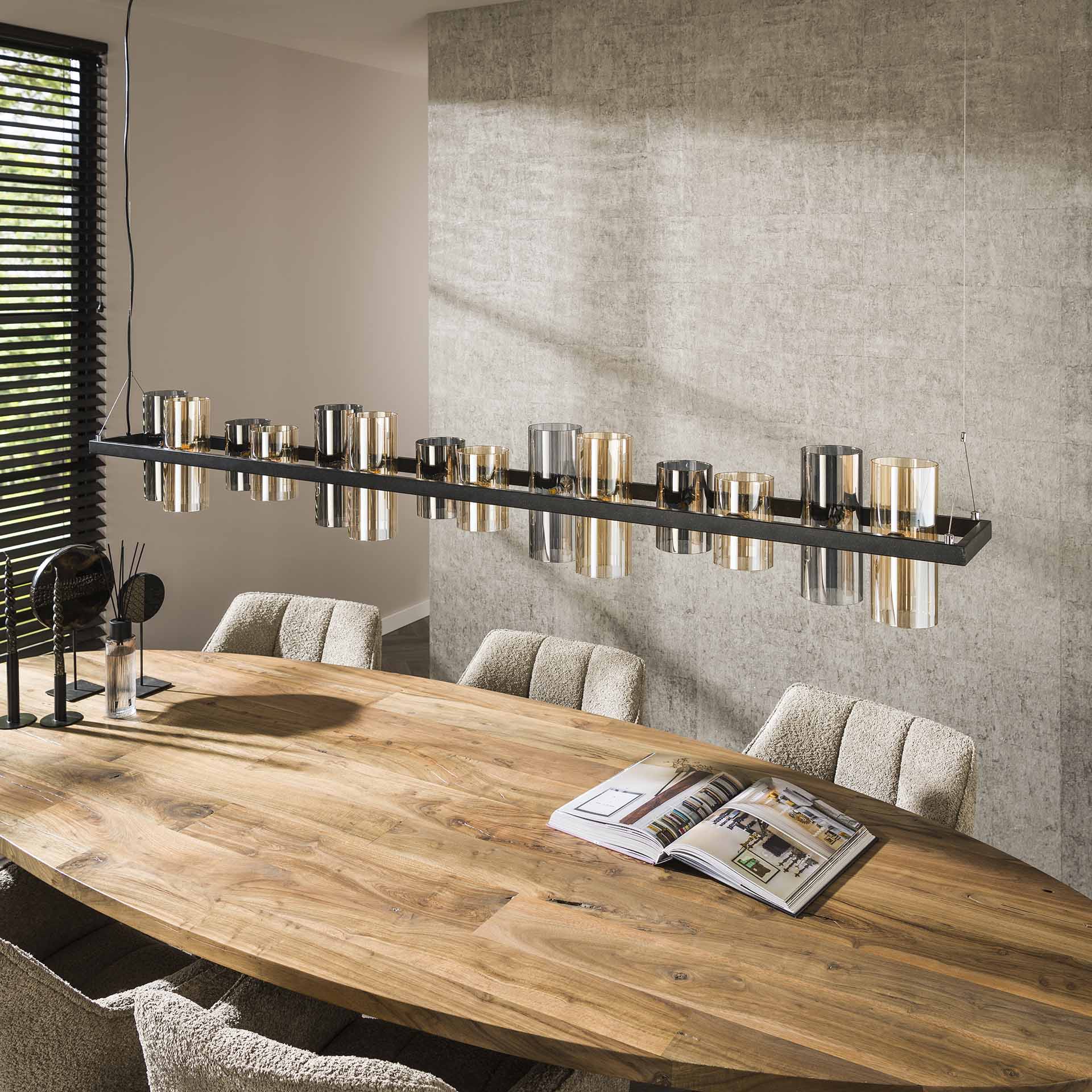 Hanglamp 14L cylinder mixed glass 2