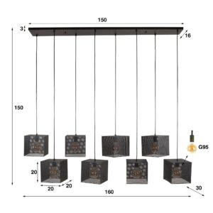 Hanglamp 8L block mesh 4