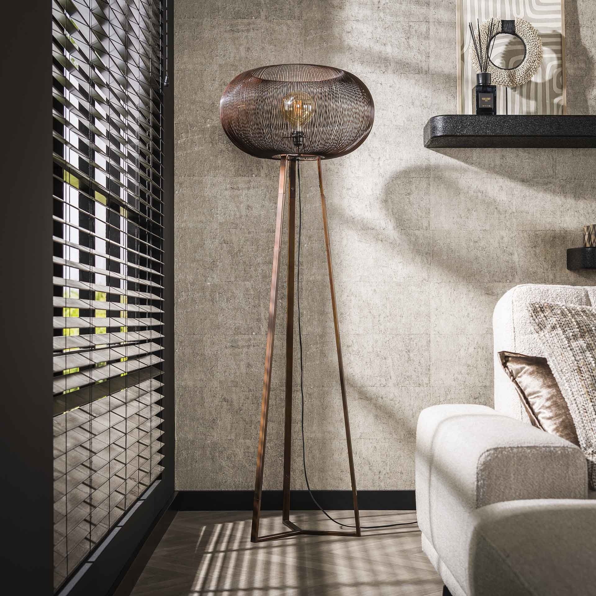 Vloerlamp 3-poot copper twist 2