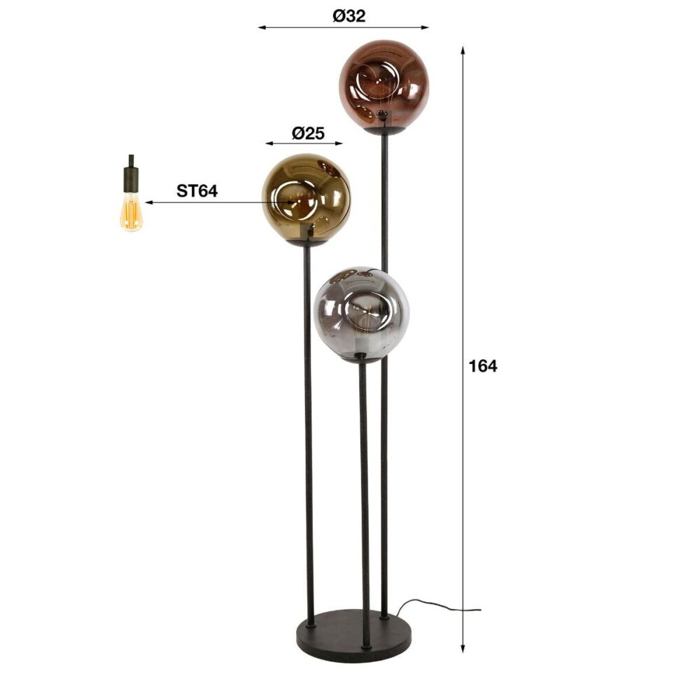 Vloerlamp 3x Ø25 stellar 4