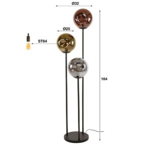 Vloerlamp 3x Ø25 stellar 4