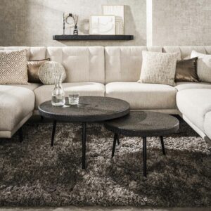 Salontafel set/2 bulky ferro / Ferro metallic