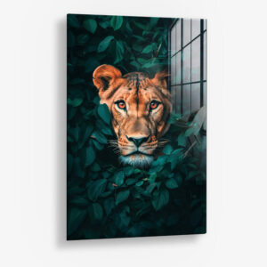 8.-Glass-Detail-1-Jungle-Lion-and-Lioness-II