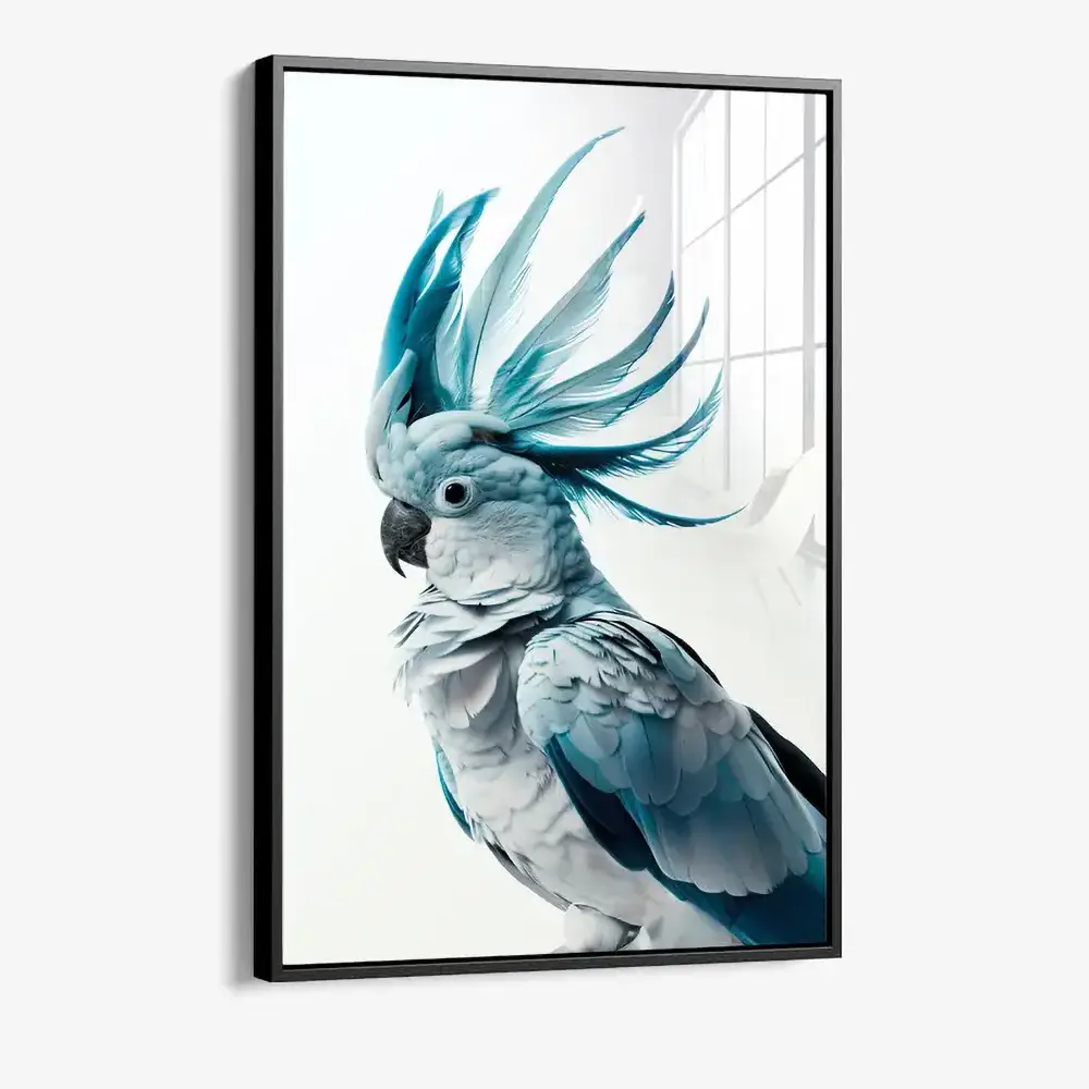 8.-Glass-Framed-Aqua-Parrot
