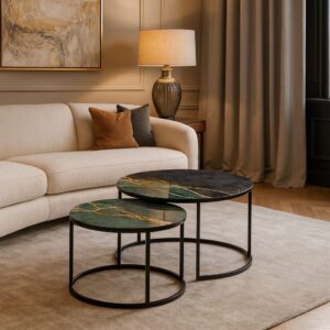 Salontafel Zwart - Green Marble