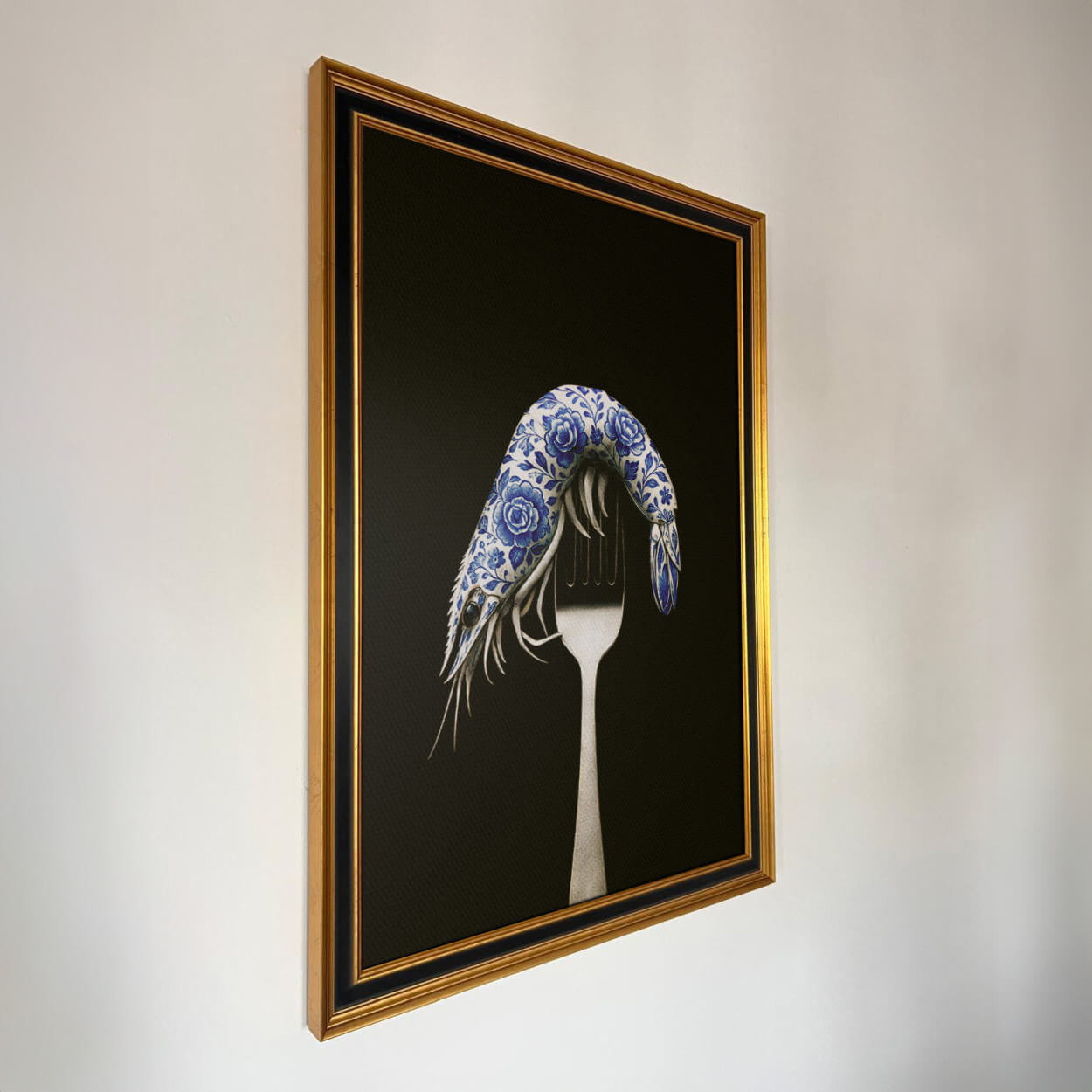 Delft Blue Shrimp - Art Frame-2