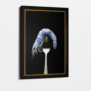 Delft Blue Shrimp - Art Frame-4